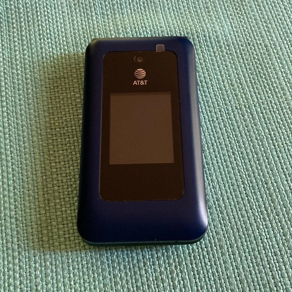Compact Blue & Black Flip Phone